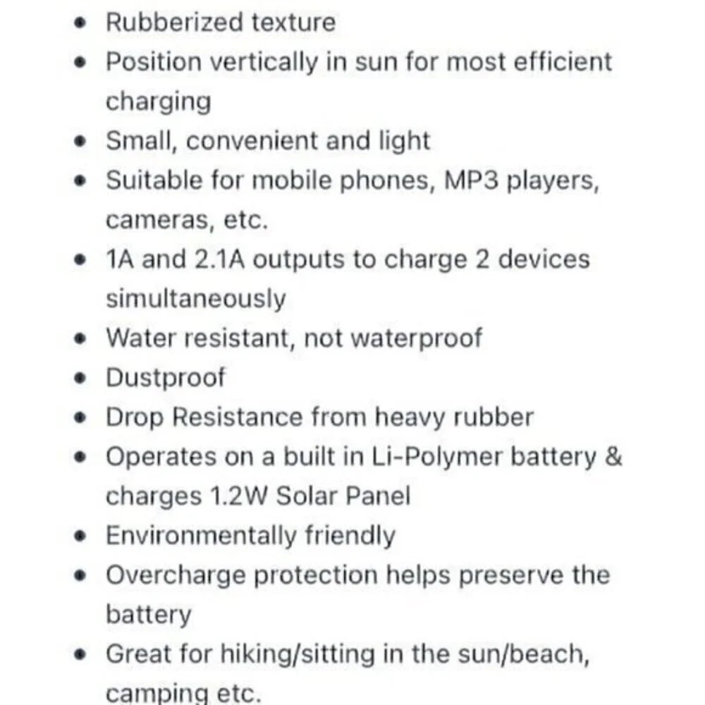 Portable solar charger blue